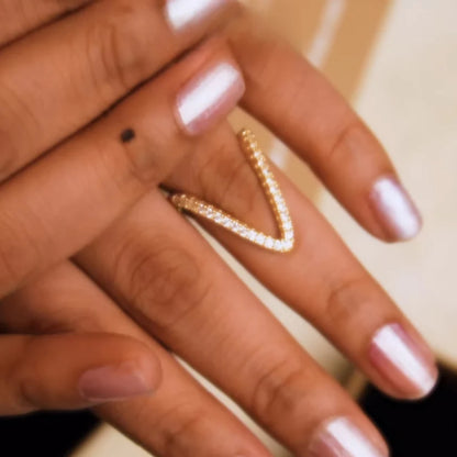 Diamond Necklace + Classic V Ring Combo