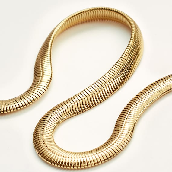 Herringbone Snake Chain 4mm 18K Gold Plated, Waterproof, Anti-Tarnish