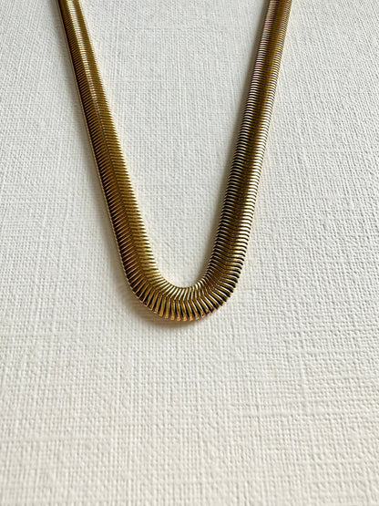 Herringbone Snake Chain 4mm 18K Gold Plated, Waterproof, Anti-Tarnish