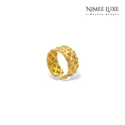 Honeycomb Adjustable Ring Gold Plated AR35