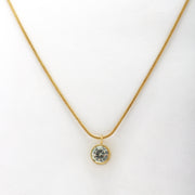 Solitaire Diamond Chain Necklace Gold Plated, Waterproof and Anti-Tarnish