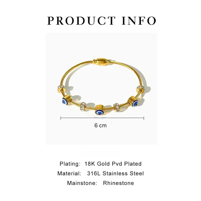 Evil Eye Star Charm Necklace + Evil Eye Kada Bracelet Combo