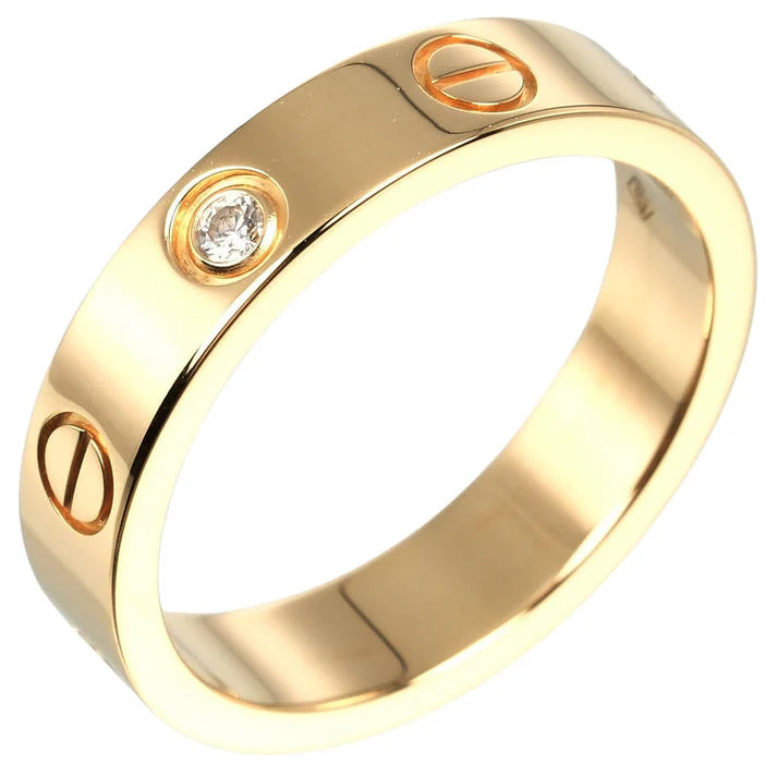 Minimal Diamond Love Ring Unisex - Water Proof, Anti-tarnish