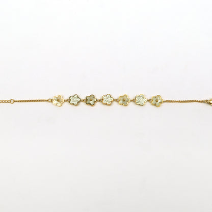 VanCleef Inspired Pearl Bracelet Gold Plated, Waterproof and Anti-Tarnish - 8 inches