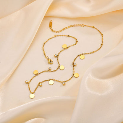 Columbia Diamond Charm Necklace 18k Gold Plated, Waterproof and Anti-Tarnish