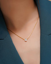 Diamond Necklace NLCP105G Gold Plated, Waterproof and Anti-Tarnish