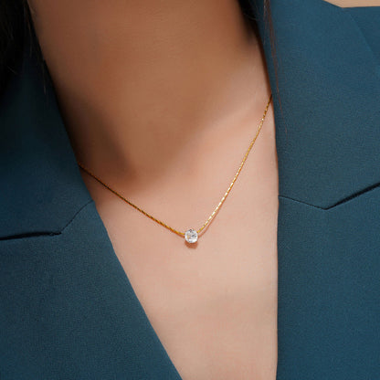 Diamond Necklace + 2 x Pair of Diamond Hoops Combo