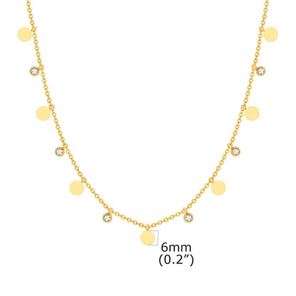 Columbia Diamond Charm Necklace 18k Gold Plated, Waterproof and Anti-Tarnish