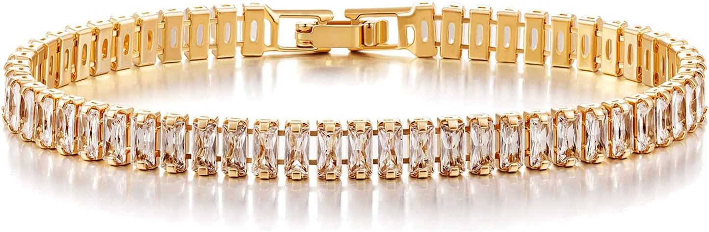 Quinn Tennis Diamond Bracelet Gold Plated 7 inches
