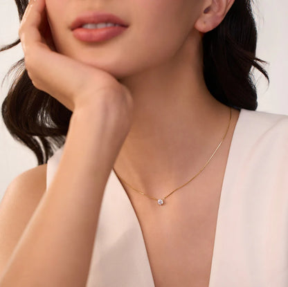 Diamond Necklace + Classic V Ring Combo