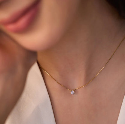 Diamond Necklace + Classic V Ring Combo
