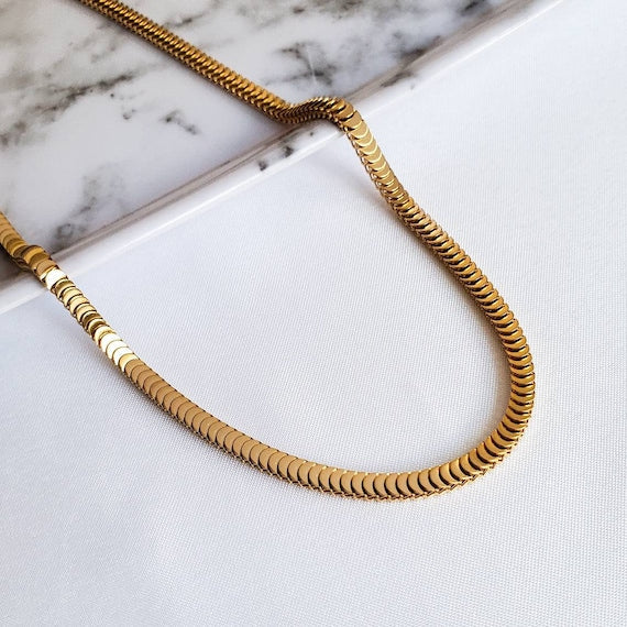 Centipede Snake Chain 18K Gold Plated, Waterproof, Anti-Tarnish 21 inches