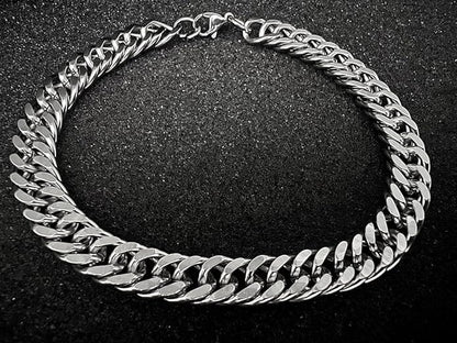 Silver Cuban Link Bracelet - 21 cm